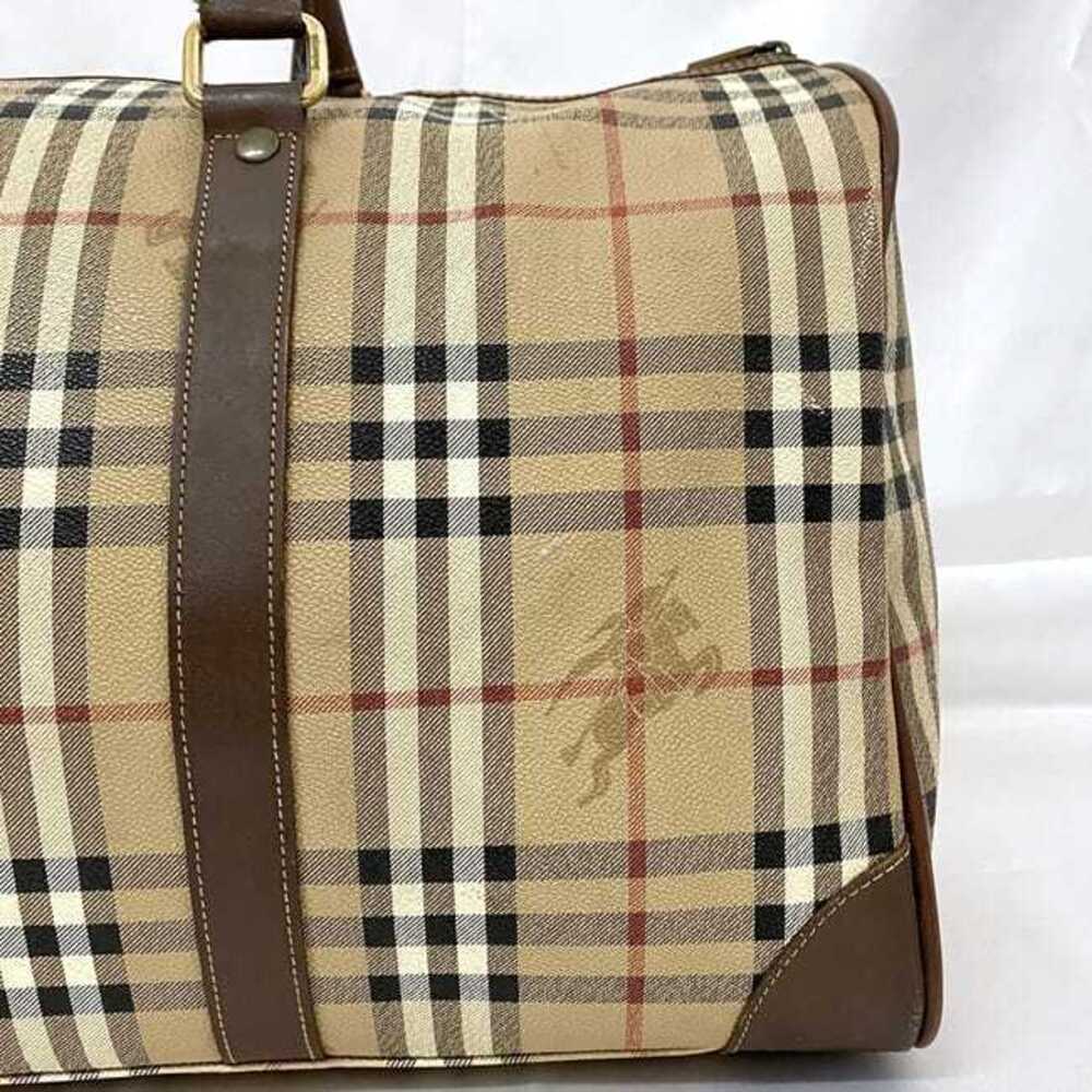Burberry Boston Bag Beige Brown Check Travel Burberrys Zipper Business Trip - Picture 5 of 10